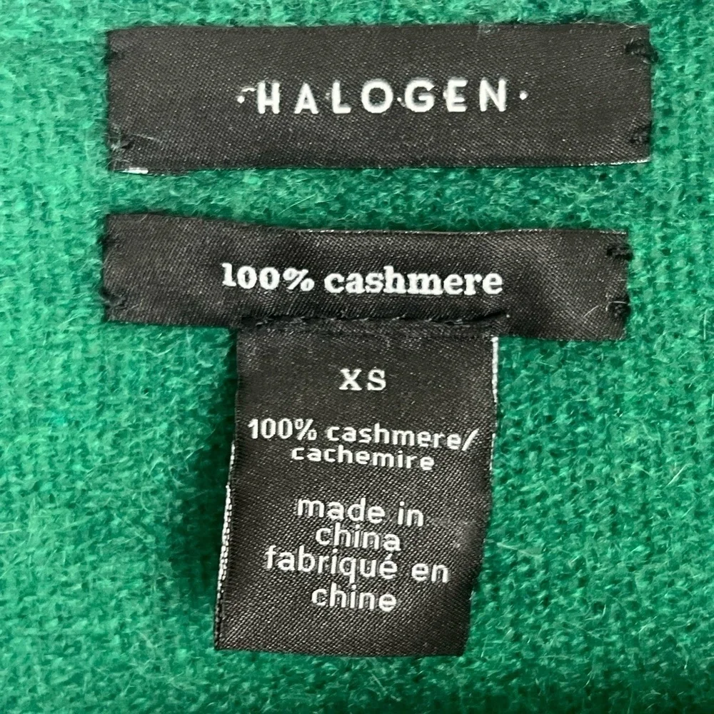 Halogen‎ Sweater Womens XS Emerald Green Crewneck Cashmere Quiet Luxury Holiday - Picture 3 of 9